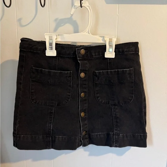 ✨ Rylee + Cru Black Denim Button Front Skirt | Girls 10–12Y ✨ - Picture 2 of 8